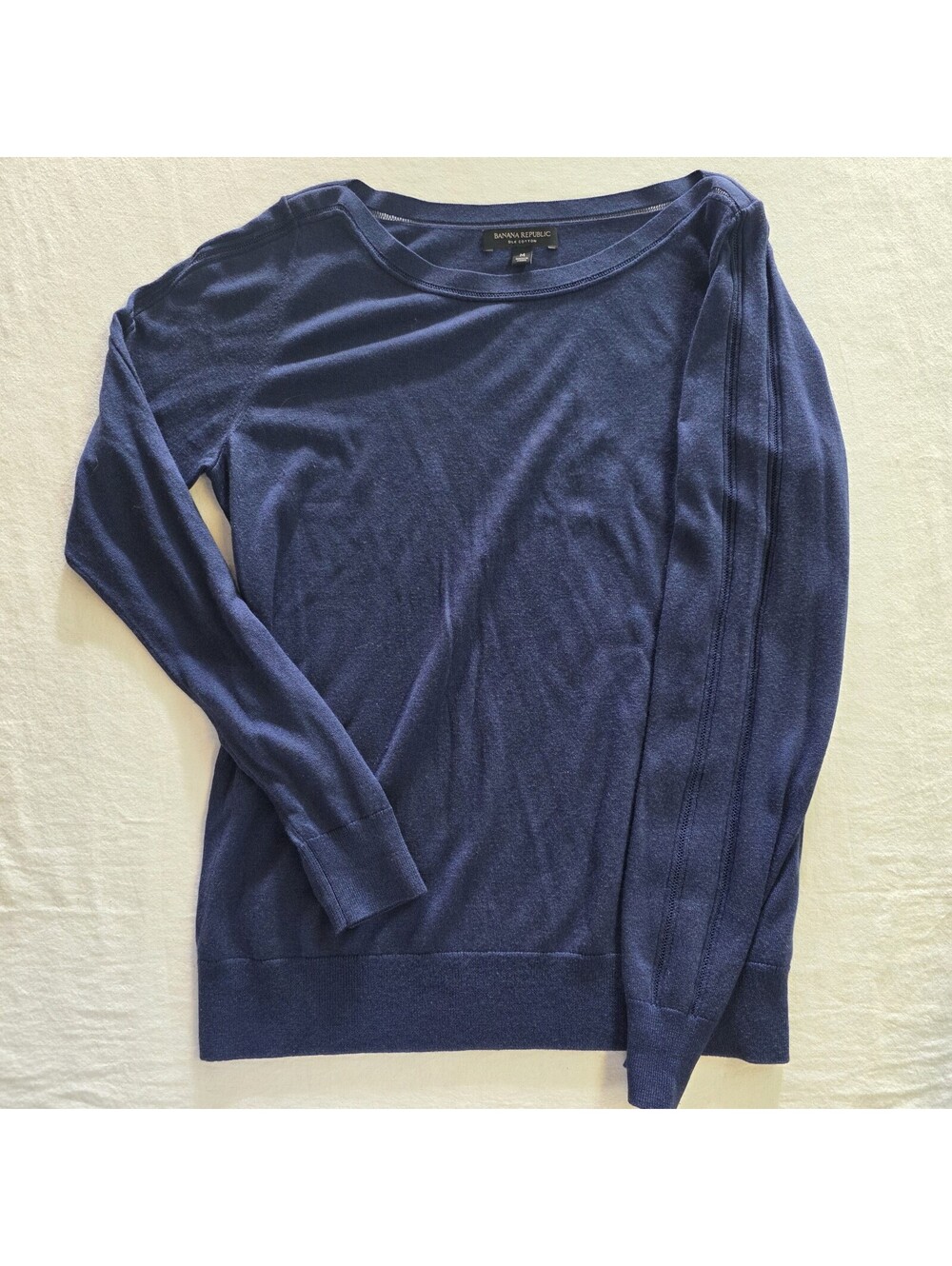 Banana Republic Women's M Navy Crew Neck Long Sleeve Sweater Cotton/silk